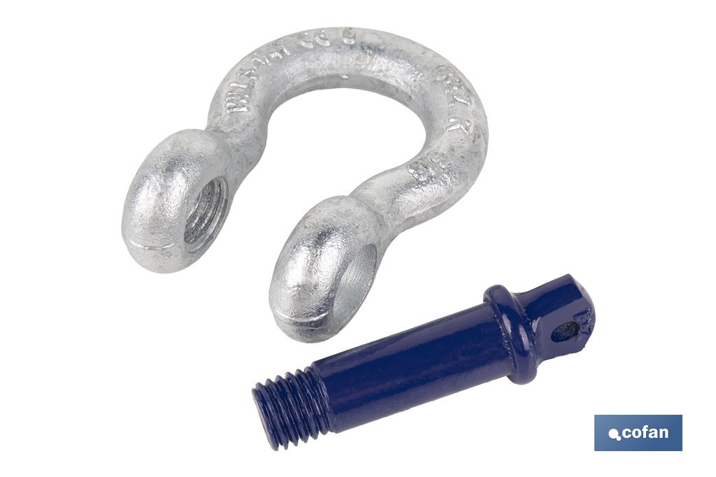 Manilha curva alta resistência zincada - Cofan