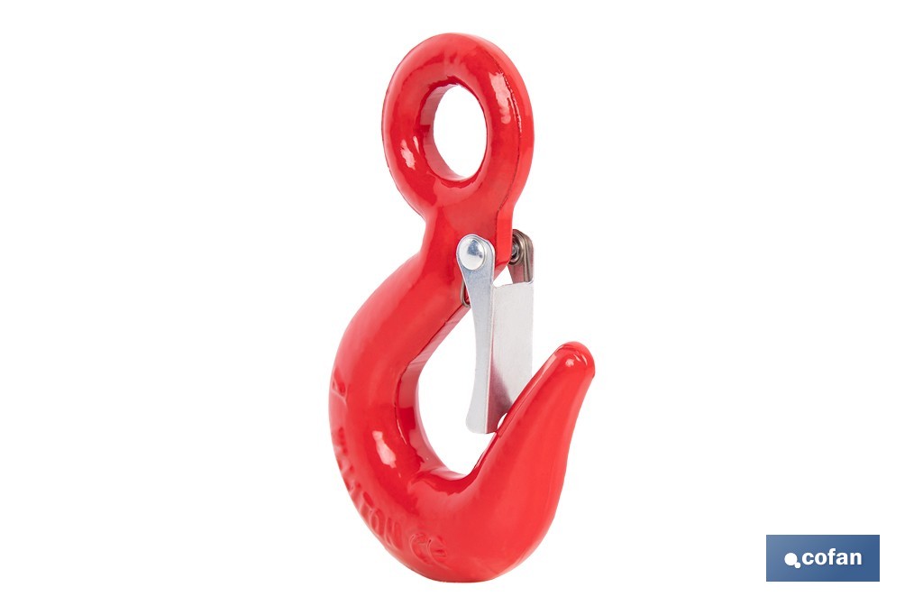Gancho olhal com trava de segurança liga de aço - Cofan