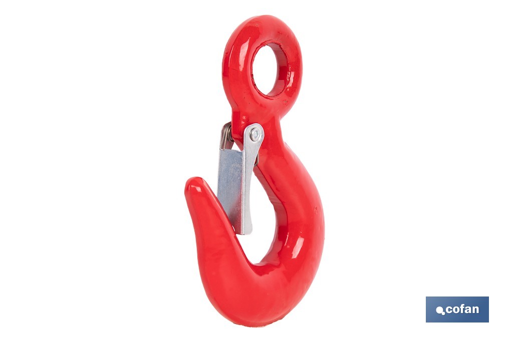 Gancho olhal com trava de segurança liga de aço - Cofan