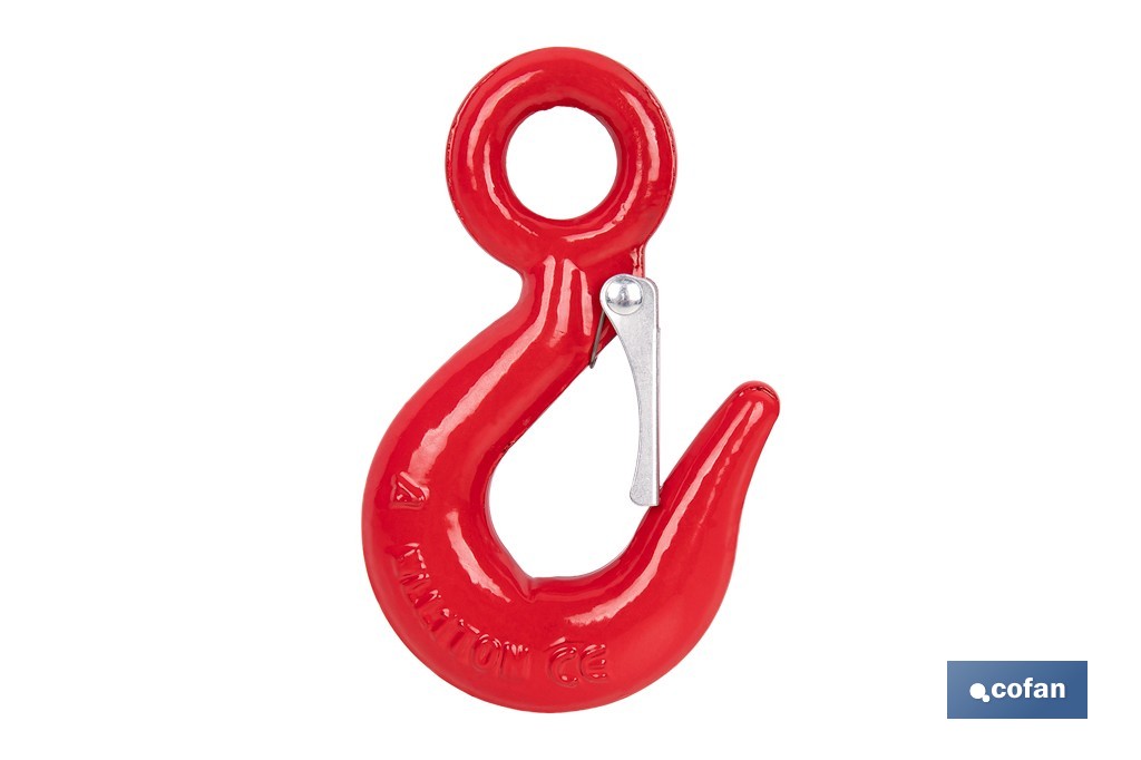 Gancho olhal com trava de segurança liga de aço - Cofan