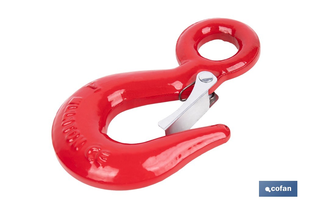 Gancho olhal com trava de segurança liga de aço - Cofan