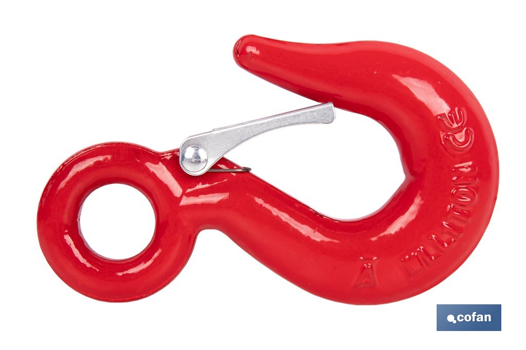 Gancho olhal com trava de segurança liga de aço - Cofan