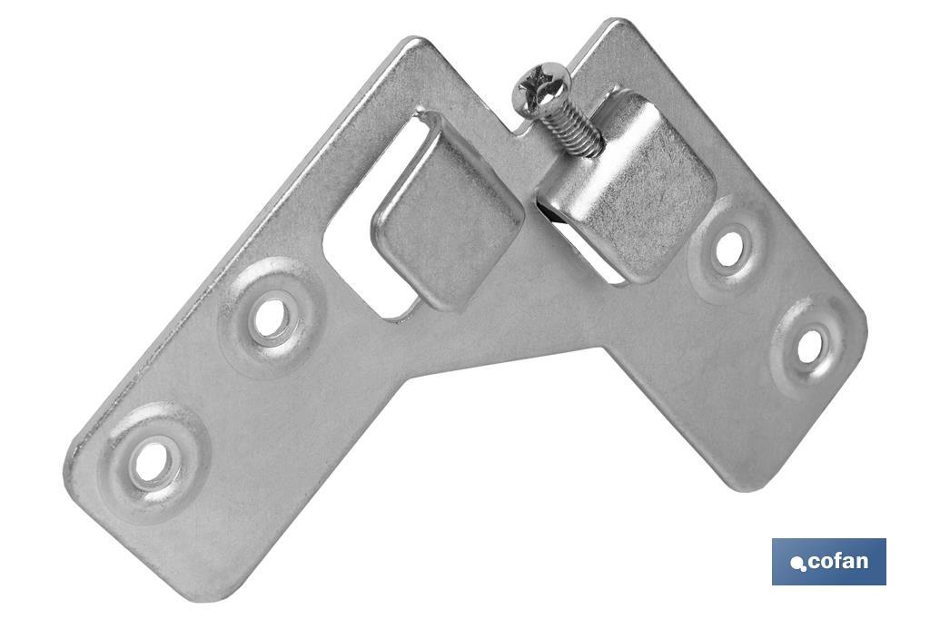 Double Corner Hook Bracket | Zinc-Plated Steel | Size: 59 x 59mm - Cofan