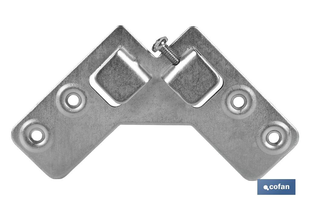 Double Corner Hook Bracket | Zinc-Plated Steel | Size: 59 x 59mm - Cofan