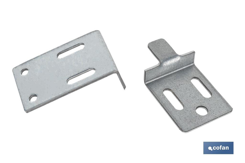 Set Gancio a staffa per specchi | Dimensioni: 30 mm | Acciaio galvanizzato - Cofan