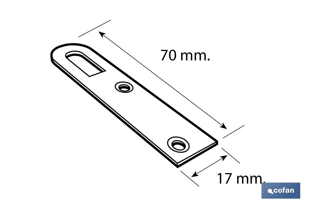 Keyhole hanging plate for fixing | Size: 17 x 70mm | Galvanised steel - Cofan