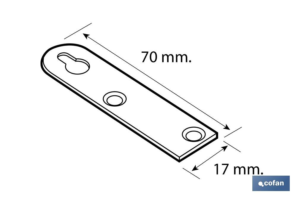 Gancio con foro a chiave | Dimensioni: 17 x 70 mm | Per il sostegno di oggetti - Cofan