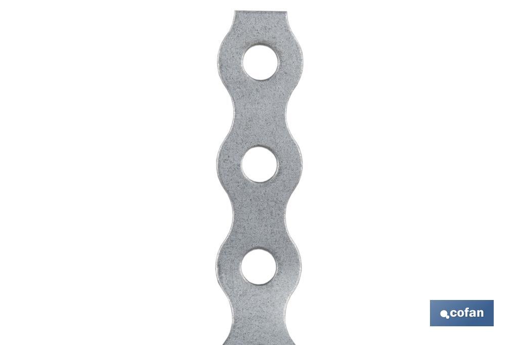 Rouleau de ruban perforé en acier galvanisé | Dimensions : 17 mm x 0,8 mm x 10 m - Cofan