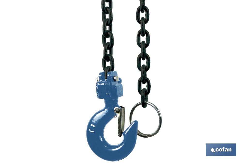 Polipasto manual de palanca | Altura de elevación: 1,5 m | Color: azul | Palanca ergonómica | Gancho resistente | Disponible en varias capacidades de carga - Cofan