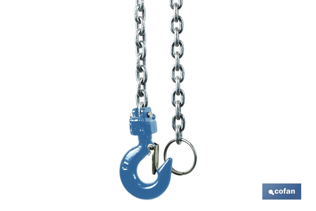 Polipasto manual de palanca | Altura de elevación: 1,5 m | Color: azul | Palanca ergonómica | Gancho resistente | Disponible en varias capacidades de carga - Cofan