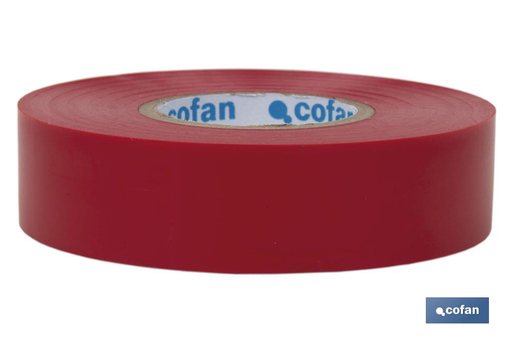 Insulating tape 180 microns | Red | Resistant to voltage, heat and different acids and alkaline materials - Cofan