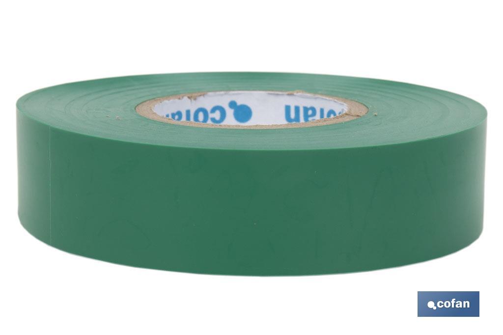 Insulating tape 180 microns | Green | Resistant to voltage, heat and different acids and alkaline materials - Cofan