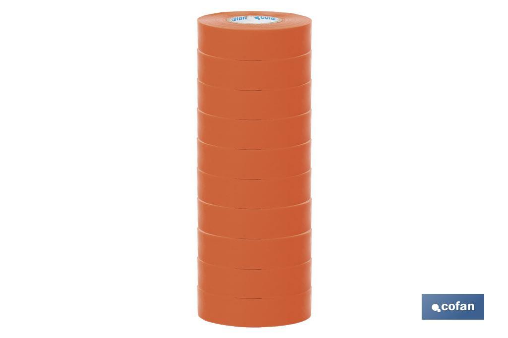 Isolierband Orange aus PVC 20m x 19mm - Cofan