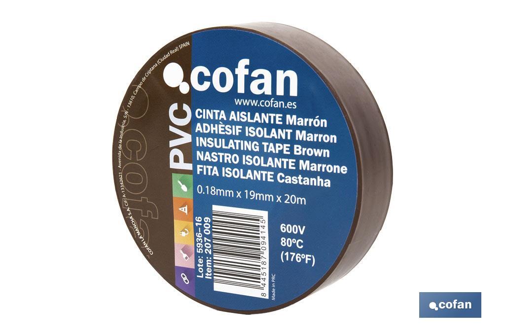 Nastro isolante 180 micrometri | Marrone | Resistente alla tensione, al calore e a vari acidi e alcalini - Cofan