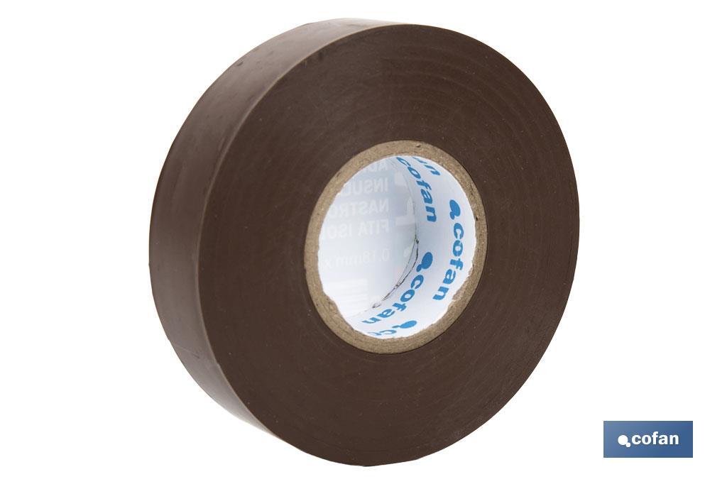 Insulating tape 180 microns | Brown | Resistant to voltage, heat and different acids and alkaline materials - Cofan