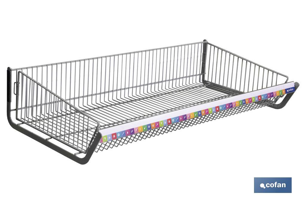 PANIER AVEC EXTREMITES POUR PRESENTOIR 1000X480MM + SUPPORT PRIX - Cofan