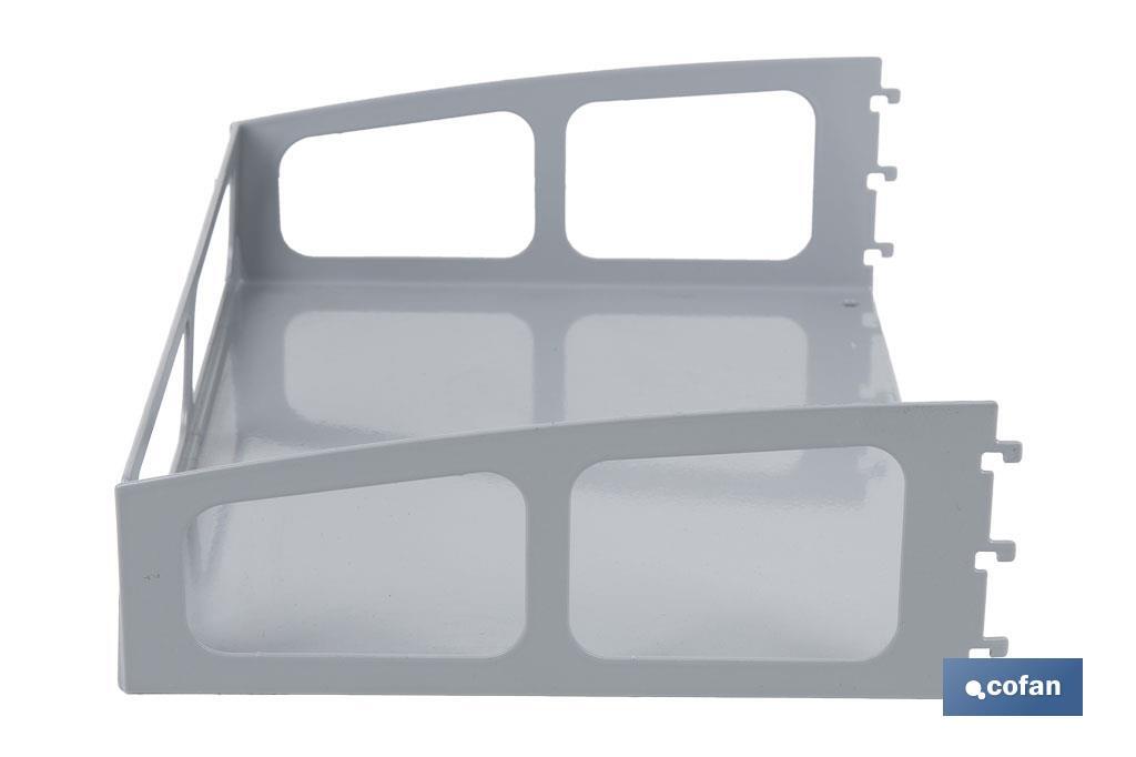 Tray for display stands | Light grey | Ideal for efficient organisation | Size: 300 x 200mm - Cofan