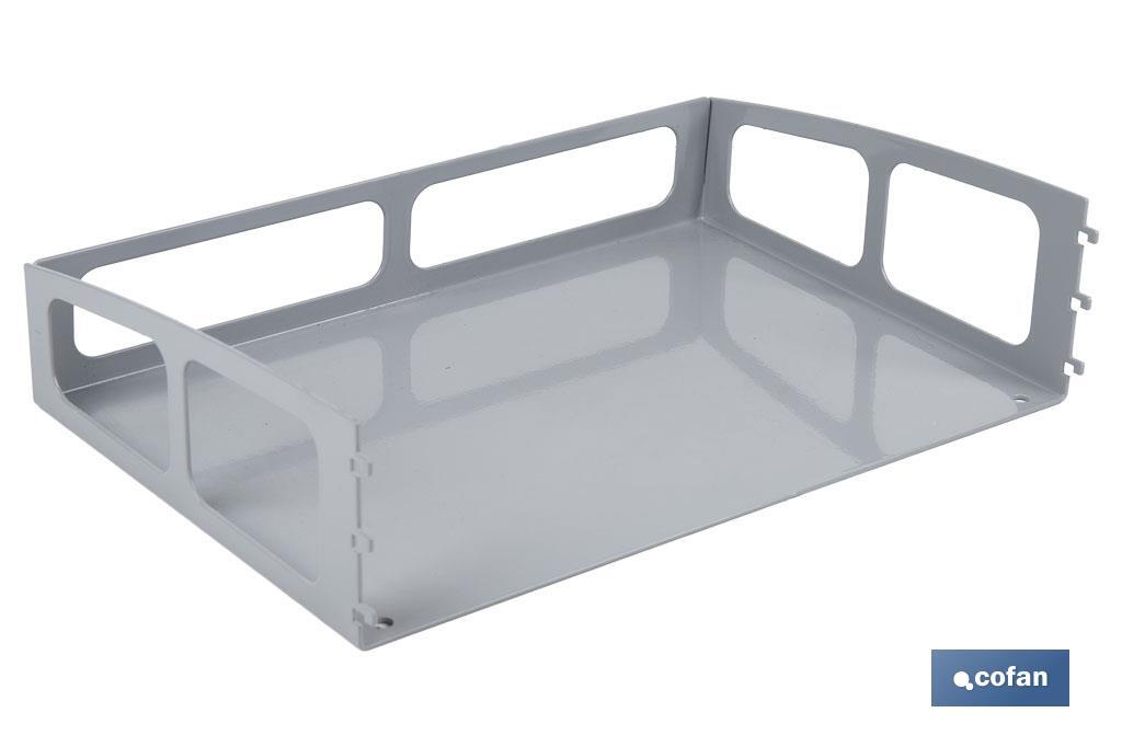 Tray for display stands | Light grey | Ideal for efficient organisation | Size: 300 x 200mm - Cofan