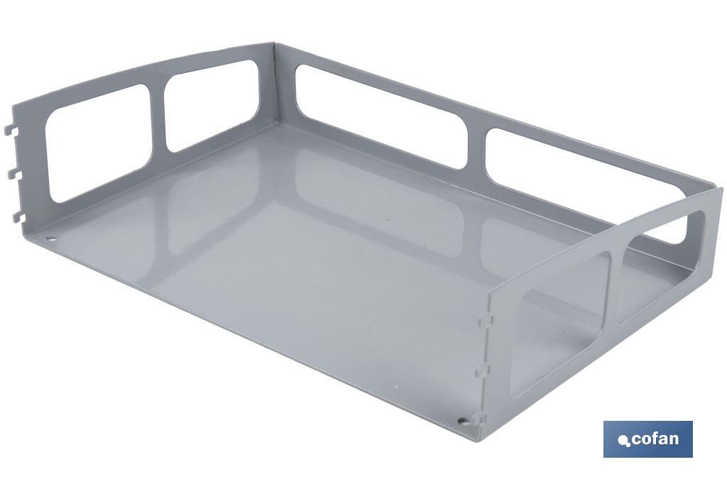 Tray for display stands | Light grey | Ideal for efficient organisation | Size: 300 x 200mm - Cofan