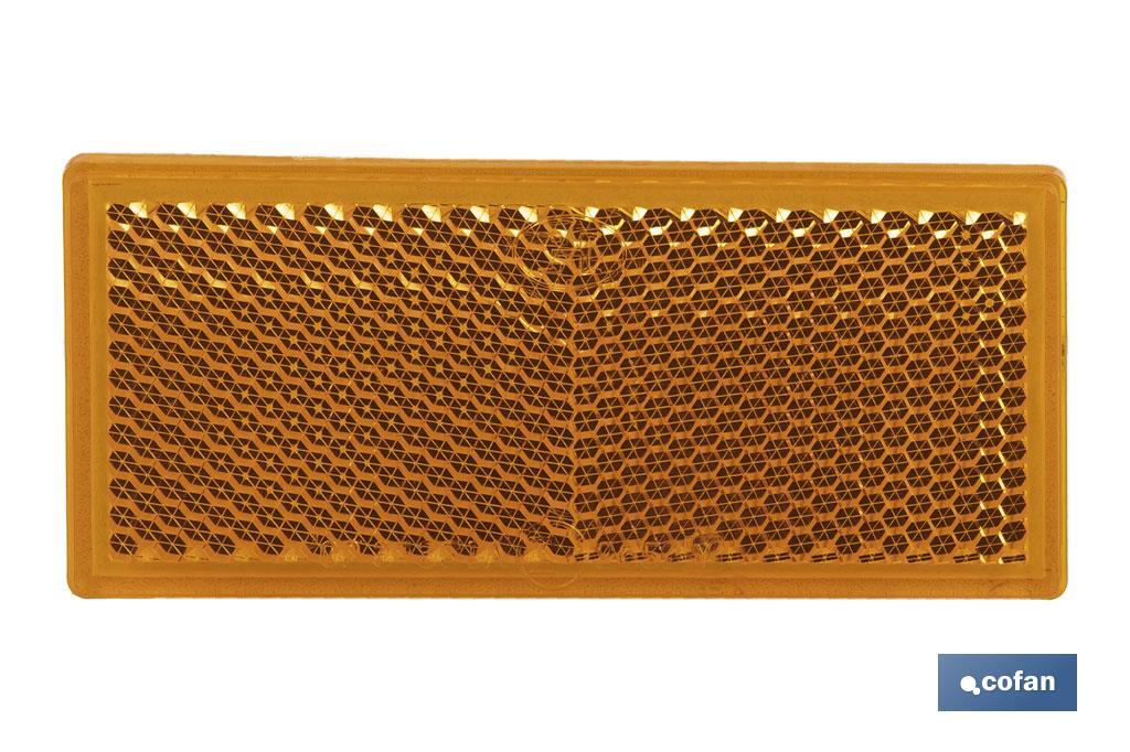 Catadióptrico Rectangular Autoadhesivo | Colores: ámbar y rojo | Medidas: 79 x 35 mm - Cofan