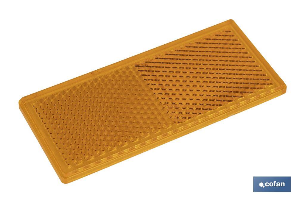 Catadióptrico Rectangular Autoadhesivo | Colores: ámbar y rojo | Medidas: 79 x 35 mm - Cofan