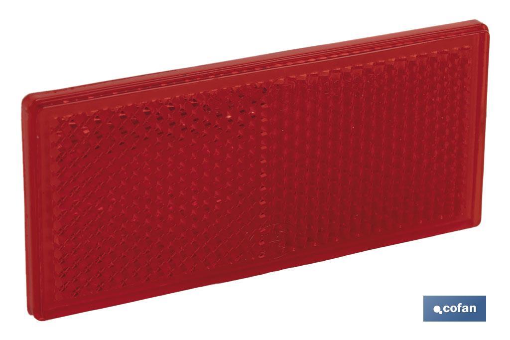 Catadióptrico Rectangular Autoadhesivo | Colores: ámbar y rojo | Medidas: 79 x 35 mm - Cofan