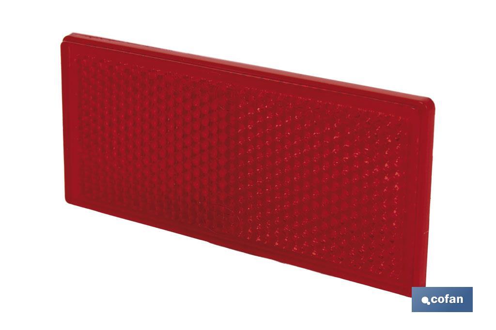 Catadióptrico Rectangular Autoadhesivo | Colores: ámbar y rojo | Medidas: 79 x 35 mm - Cofan