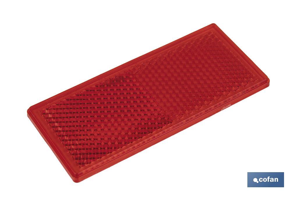 Catadióptrico Rectangular Autoadhesivo | Colores: ámbar y rojo | Medidas: 79 x 35 mm - Cofan