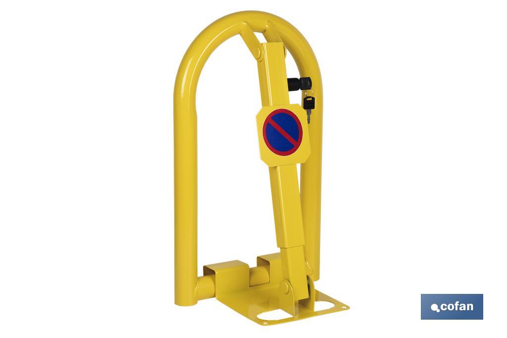 Barrière de blocage pour parking avec serrure intégrée | Barrière de parking de couleur jaune - Cofan