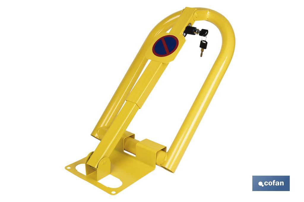 Barrière de blocage pour parking avec serrure intégrée | Barrière de parking de couleur jaune - Cofan
