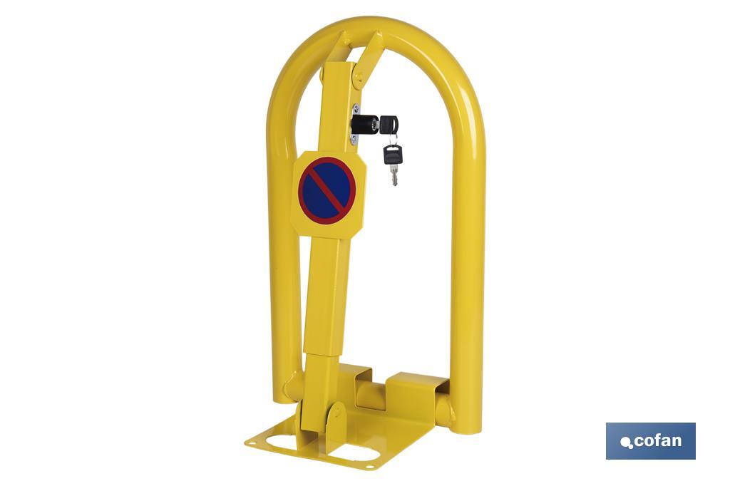 Barrière de blocage pour parking avec serrure intégrée | Barrière de parking de couleur jaune - Cofan