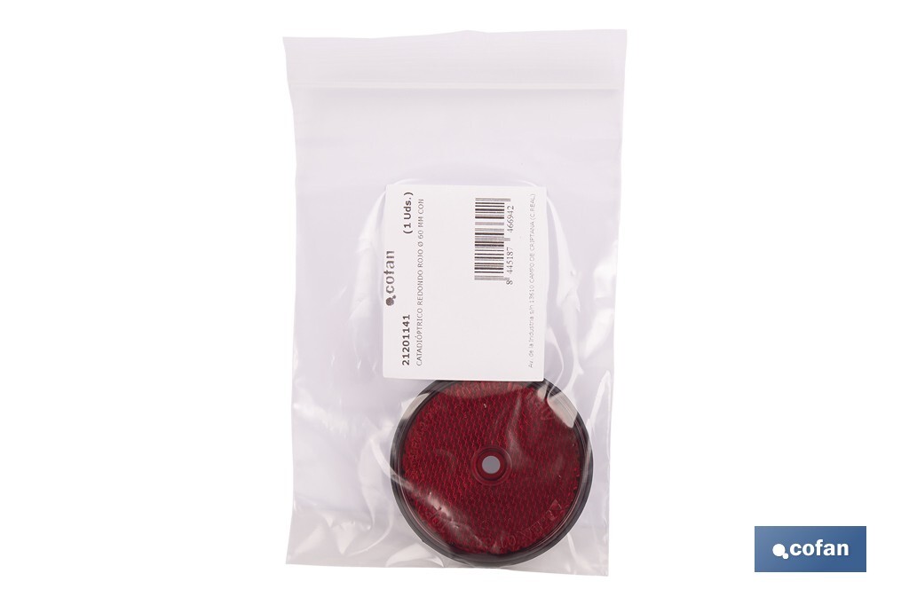 Round reflectors without screw | Approved product | Diameter: 60 mm | Screw not included | Available in 3 different colours - Cofan