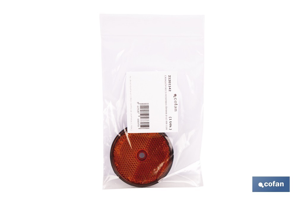 Round reflectors without screw | Approved product | Diameter: 60 mm | Screw not included | Available in 3 different colours - Cofan