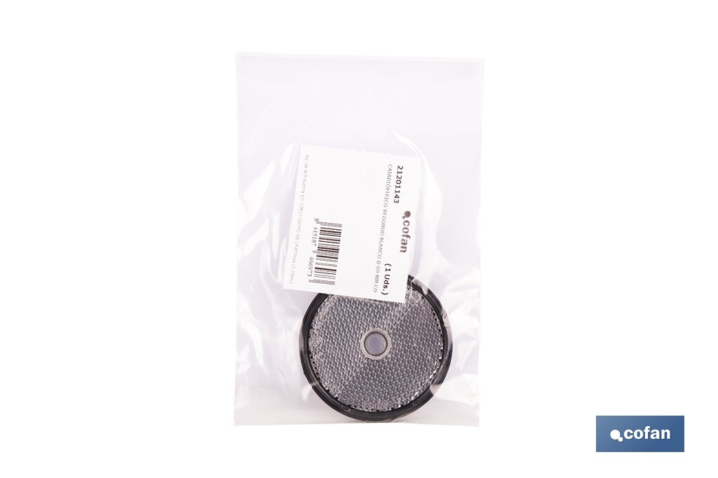 Round reflectors without screw | Approved product | Diameter: 60 mm | Screw not included | Available in 3 different colours - Cofan