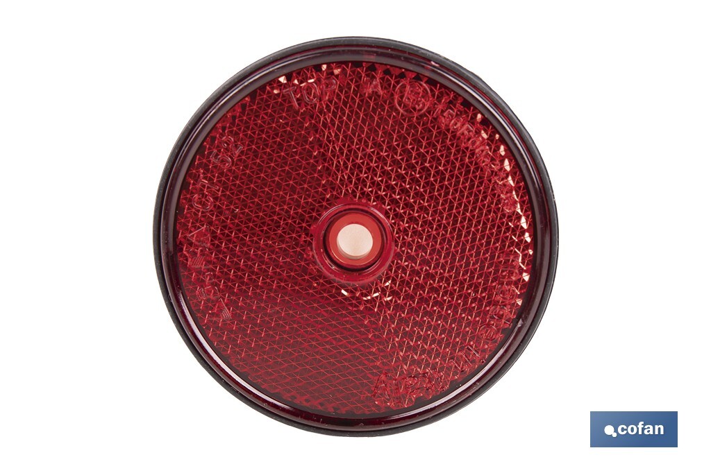 Round reflectors without screw | Adhesive backing | Approved product | Diameter: 60 mm | Available in 3 different colours - Cofan