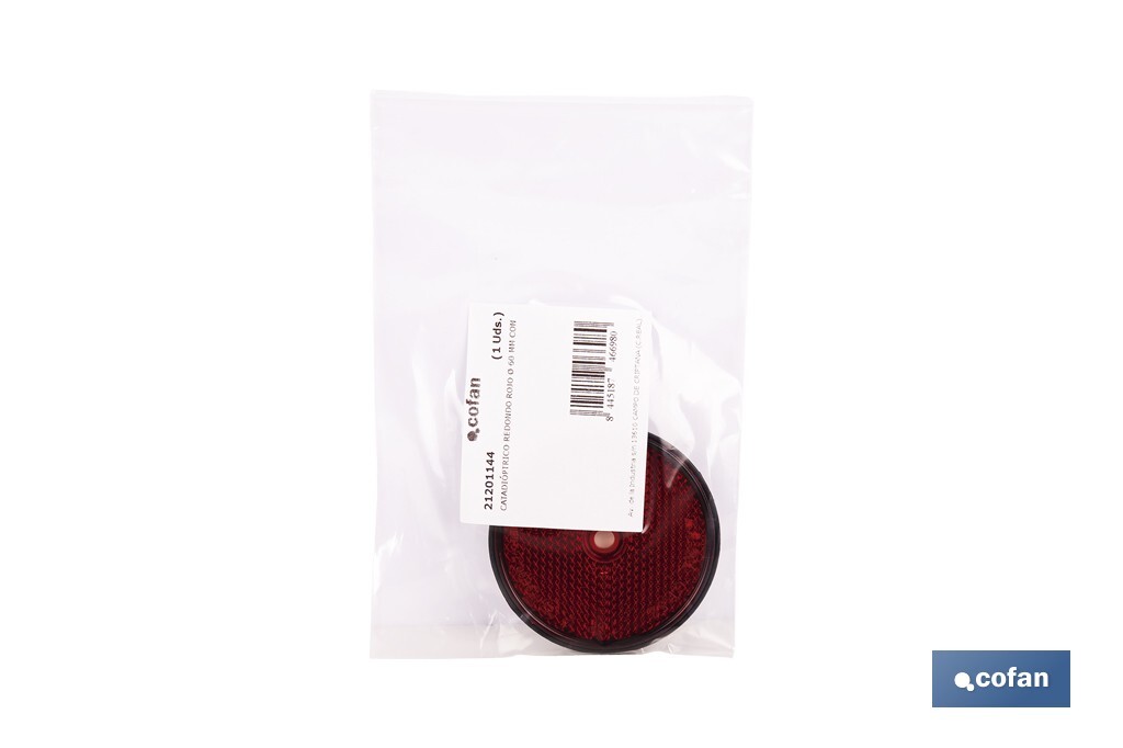 Round reflectors without screw | Adhesive backing | Approved product | Diameter: 60 mm | Available in 3 different colours - Cofan