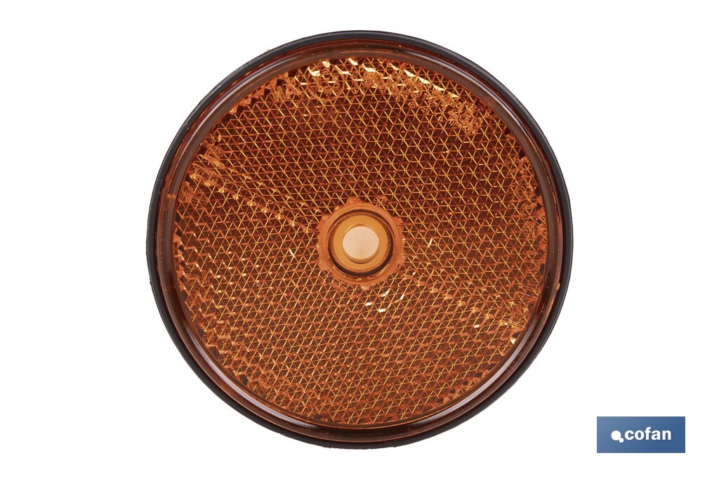 Round reflectors without screw | Adhesive backing | Approved product | Diameter: 60 mm | Available in 3 different colours - Cofan