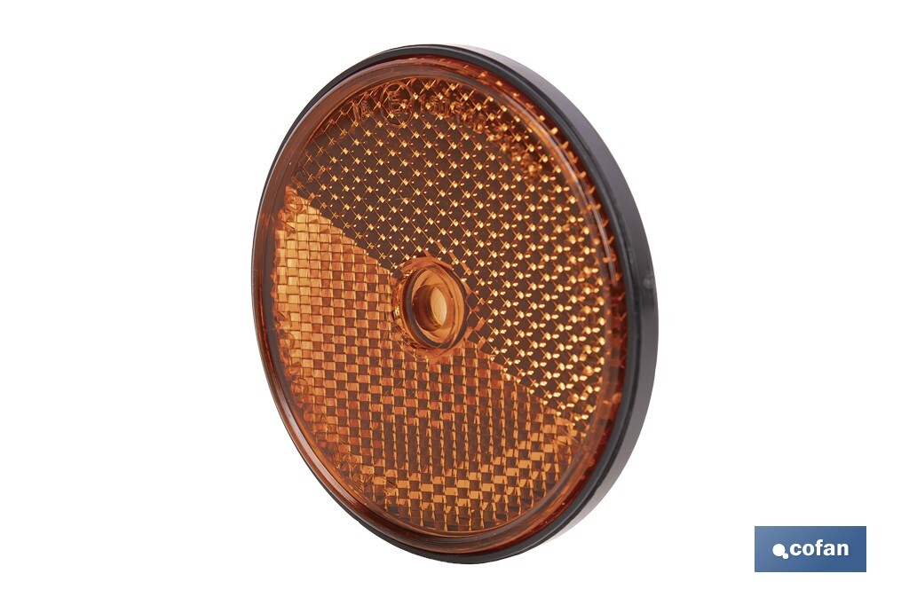 Round reflectors without screw | Adhesive backing | Approved product | Diameter: 60 mm | Available in 3 different colours - Cofan