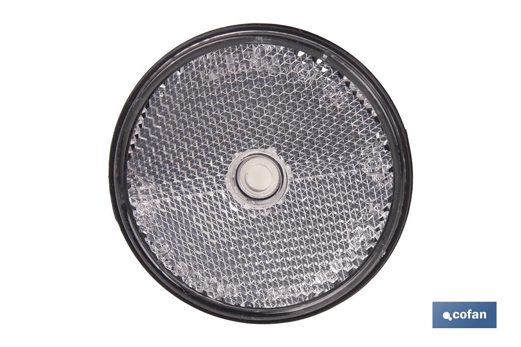 Round reflectors without screw | Adhesive backing | Approved product | Diameter: 60 mm | Available in 3 different colours - Cofan