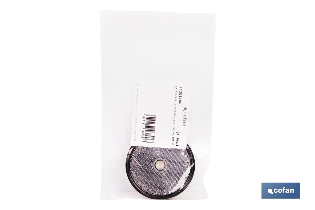 Round reflectors without screw | Adhesive backing | Approved product | Diameter: 60 mm | Available in 3 different colours - Cofan