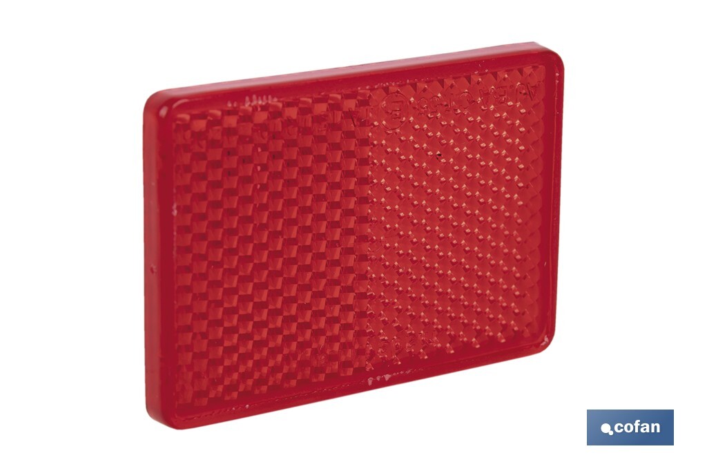 Adhesive rectangular reflector | Approved product | Available in 3 different colours | Size: 56 x 39 mm - Cofan