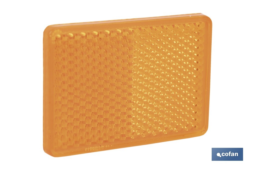 Adhesive rectangular reflector | Approved product | Available in 3 different colours | Size: 56 x 39 mm - Cofan