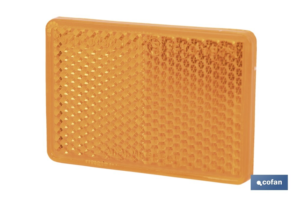 Adhesive rectangular reflector | Approved product | Available in 3 different colours | Size: 56 x 39 mm - Cofan