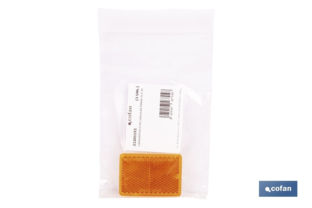 Adhesive rectangular reflector | Approved product | Available in 3 different colours | Size: 56 x 39 mm - Cofan