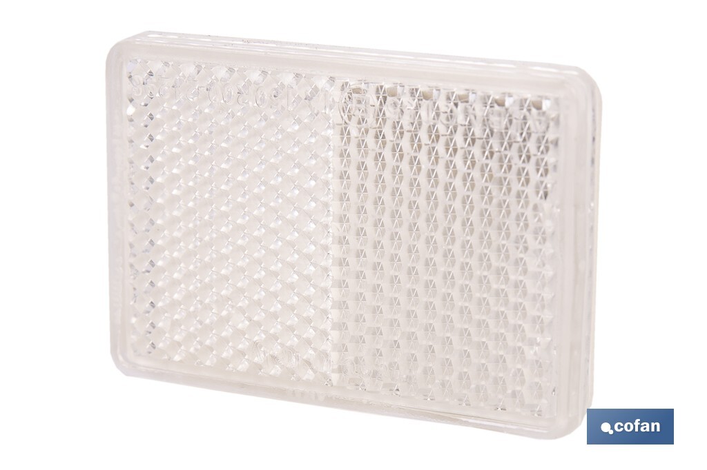 Adhesive rectangular reflector | Approved product | Available in 3 different colours | Size: 56 x 39 mm - Cofan