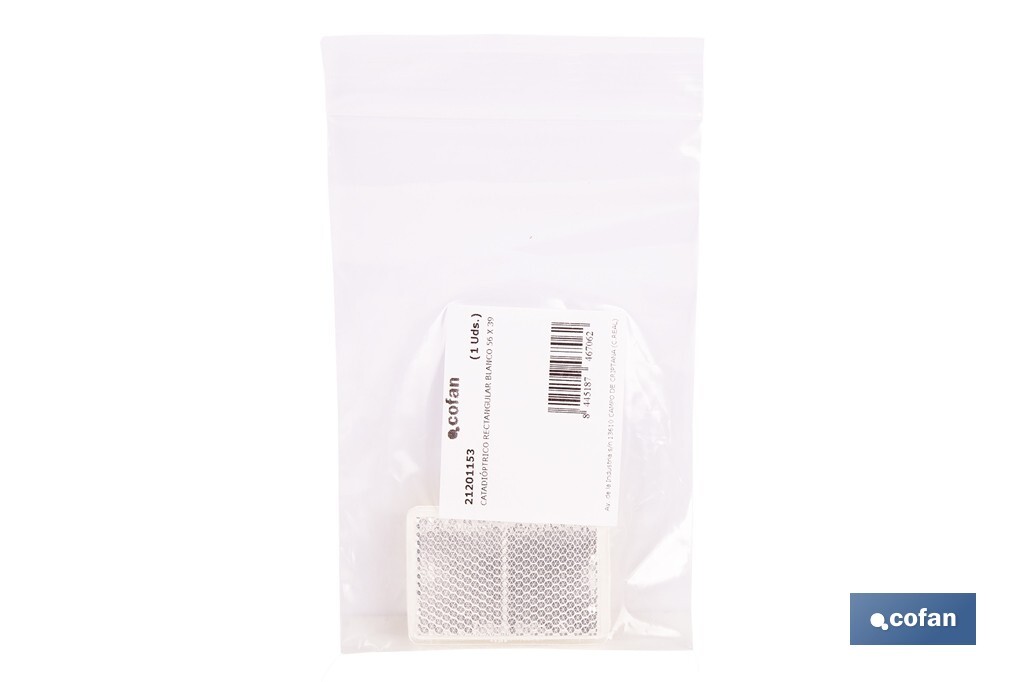 Adhesive rectangular reflector | Approved product | Available in 3 different colours | Size: 56 x 39 mm - Cofan