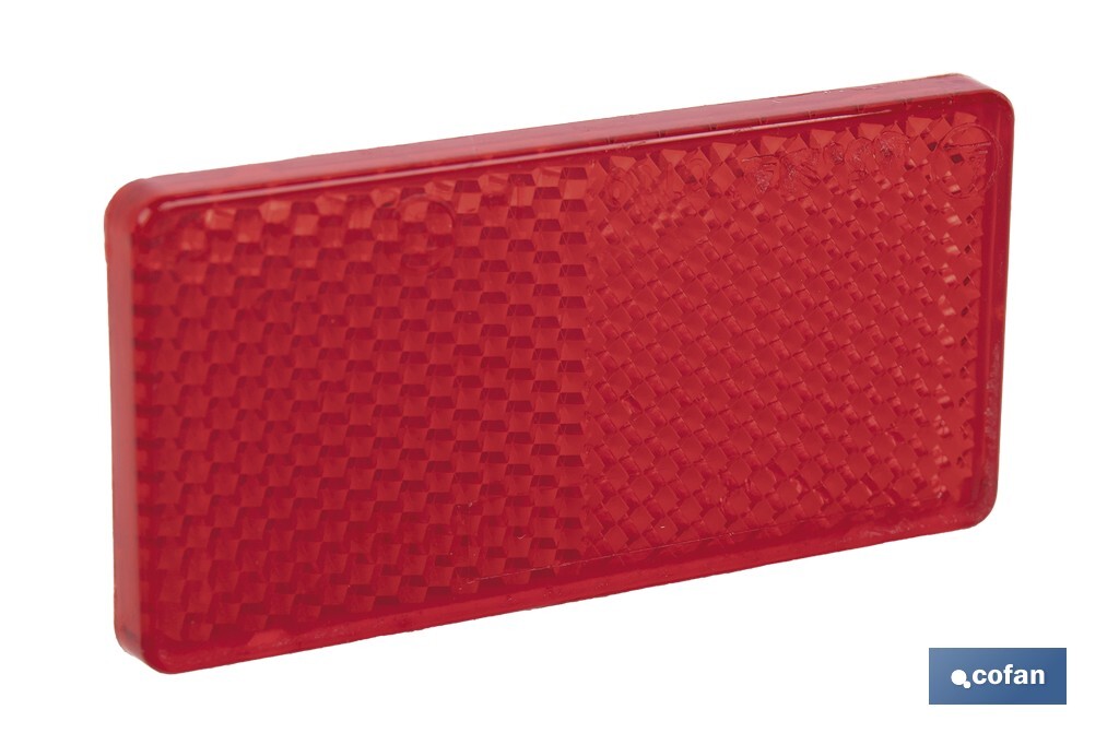 Adhesive rectangular reflector | Approved product | Available in 3 different colours | Size: 71 x 35 mm - Cofan