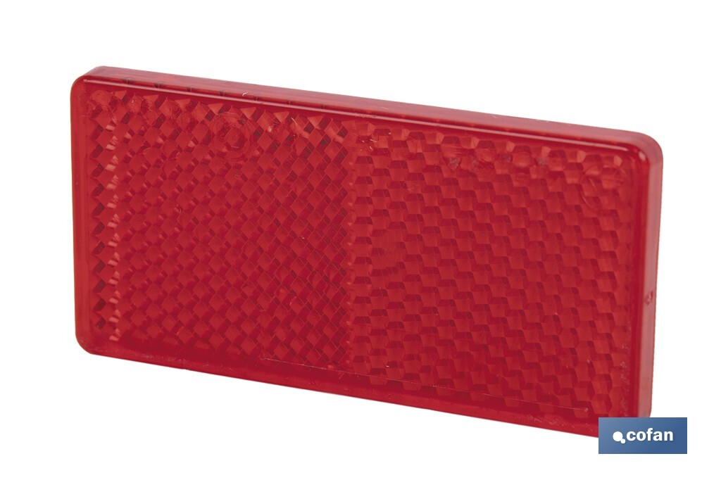 Adhesive rectangular reflector | Approved product | Available in 3 different colours | Size: 71 x 35 mm - Cofan