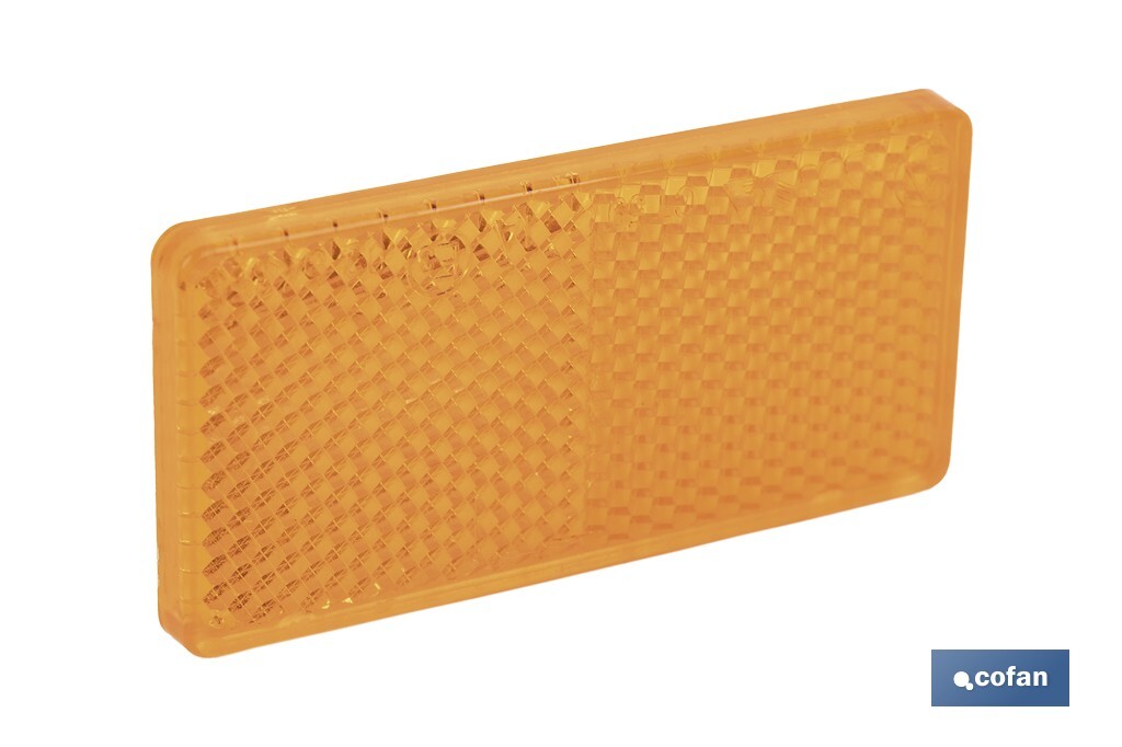 Adhesive rectangular reflector | Approved product | Available in 3 different colours | Size: 71 x 35 mm - Cofan