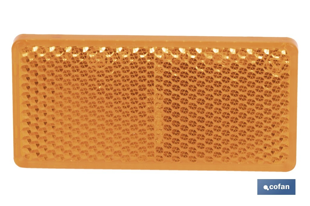 Adhesive rectangular reflector | Approved product | Available in 3 different colours | Size: 71 x 35 mm - Cofan